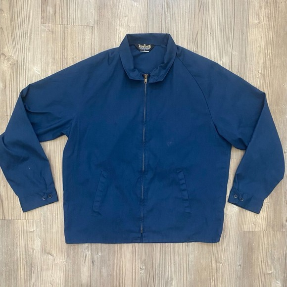 VTG Auburn Sportswear - Blue Jacket Back Print Casual Poly Cotton - Size XL Read - Picture 1 of 9